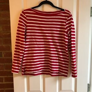 Long-sleeve red and white stripe top